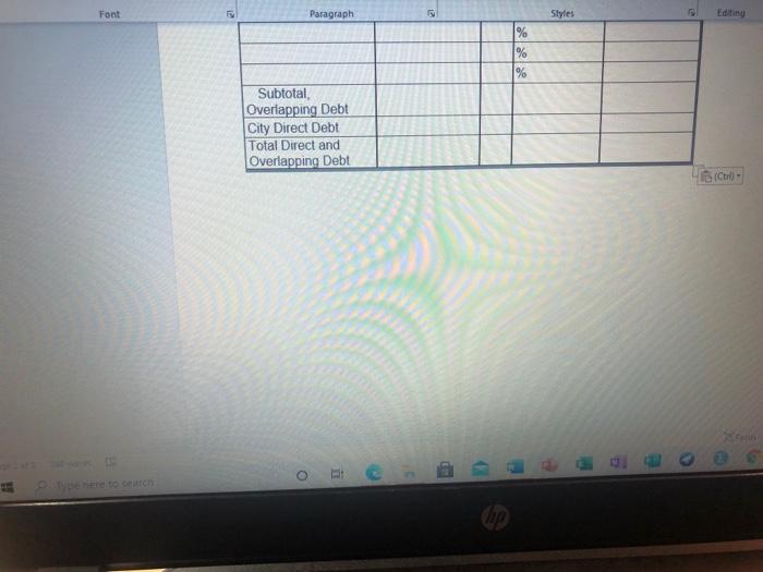 requested that you prepare a statement of legal debt margin and a