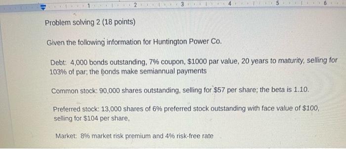  1 2 3 5 Problem solving 2 (18 points) Given the
