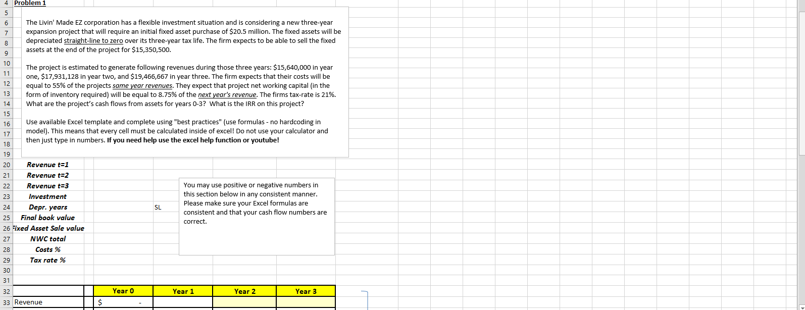  Please show formulas used for the problems 4 Problem 1 5