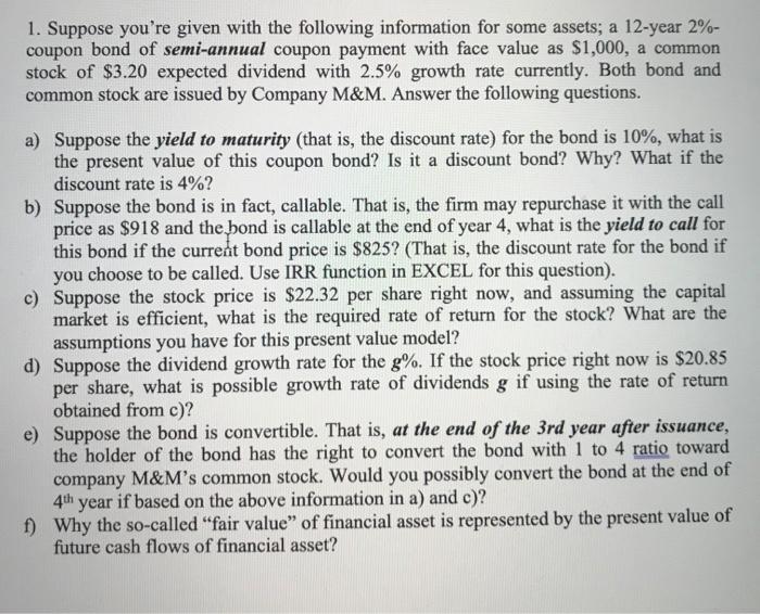 how to solve with excel 1. Suppose you're given with the following