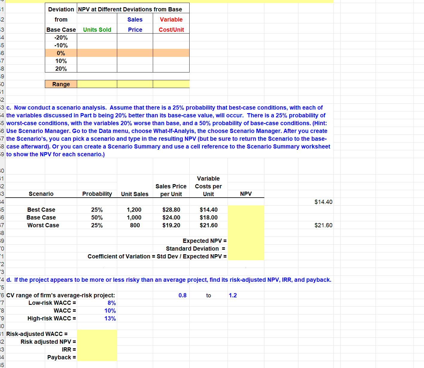 of how each answer was gotten. The question starts from the bottom
