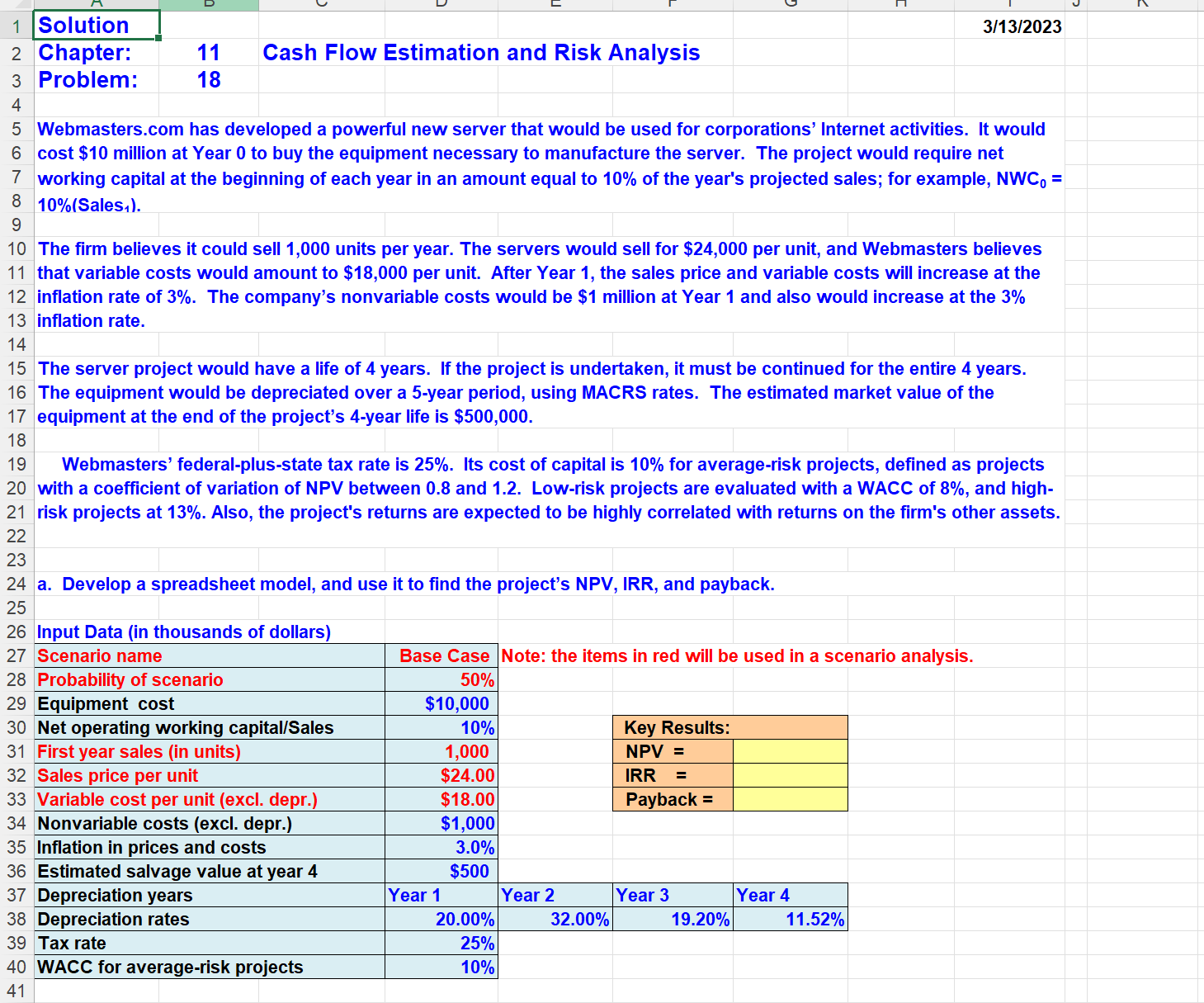 payback Data for Discounted Payback Years Net cash flow Discounted cash flow