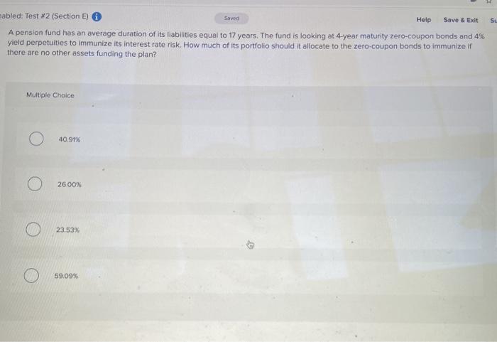  Sowed Save & Exit SL sabled: Test #2 (Section E) Help