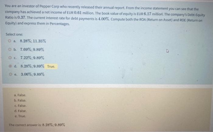 can someone explain the calculation behind ROA i dont quit get it,