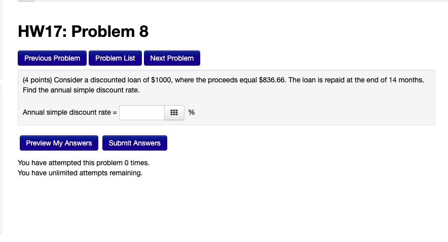  HW17: Problem 8 Previous Problem Problem List Next Problem (4 points)