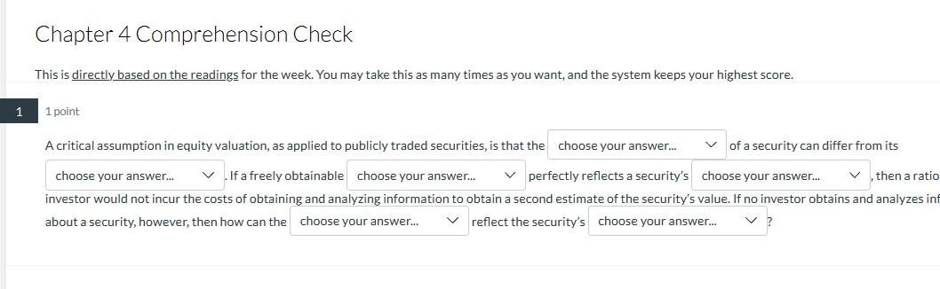 can you answer these questions for me please ? Chapter 4 Comprehension