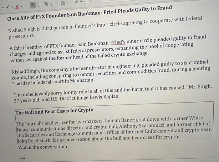 write a memo paragraph answering the following question using the article 1.