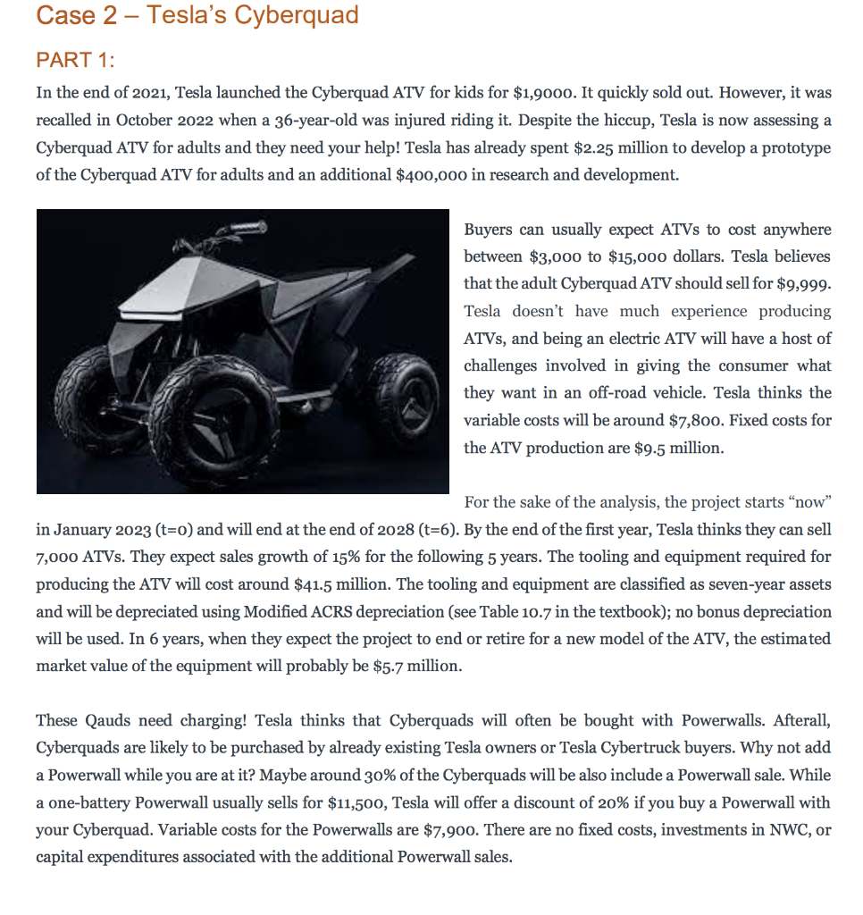 Case 2 - Tesla's Cyberquad PART 1: In the end of