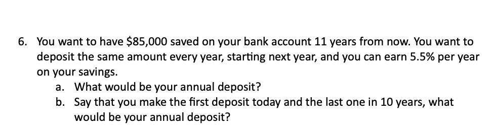 Please show all steps to solve this question. Thanks! You want to