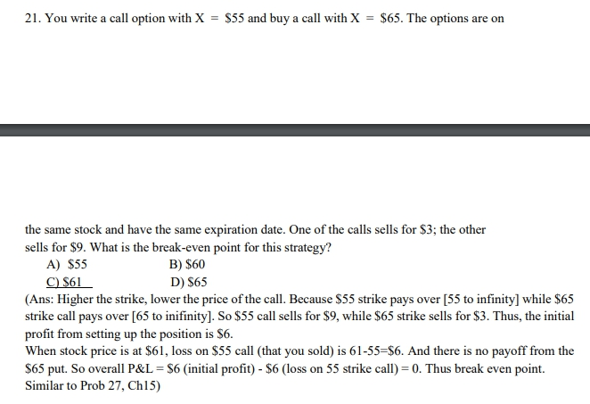  Please explain the answer or steps. Thank you. 21. You write
