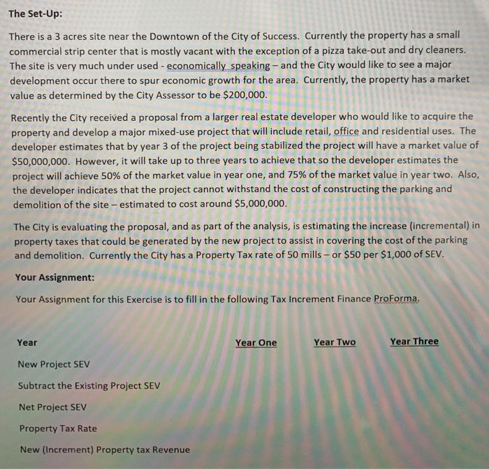 please show work thank you ! The Set-Up: There is a