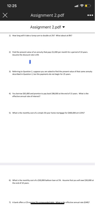  Name: ______________________________________________ 1) How long will it take a lump sum