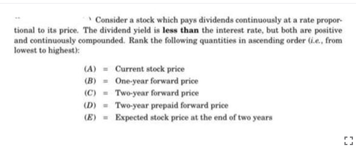  TYPED SOLUTION ONLY Consider a stock which pays dividends continuously at