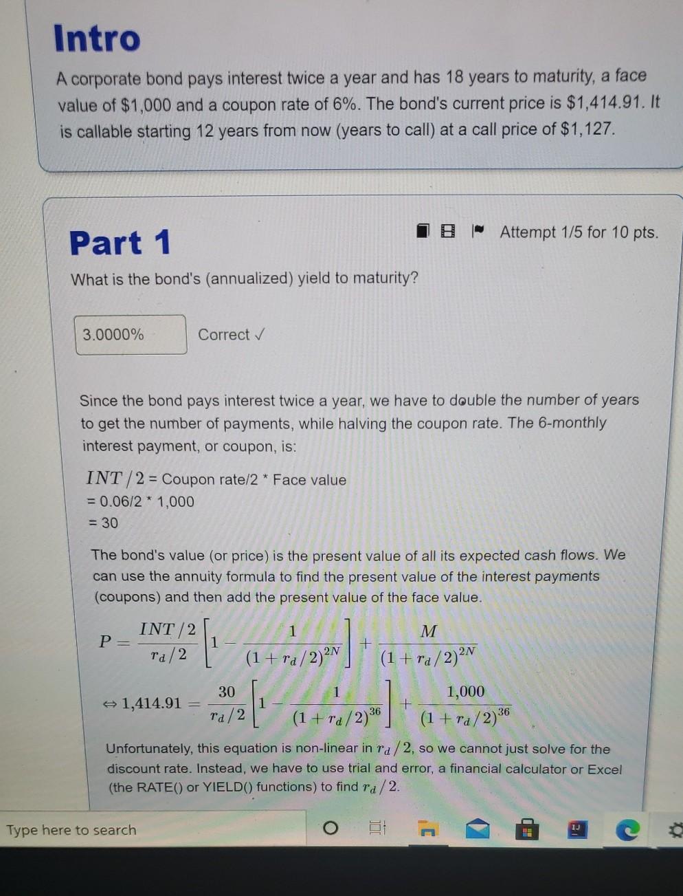  explain part 2 please ? Intro A corporate bond pays interest