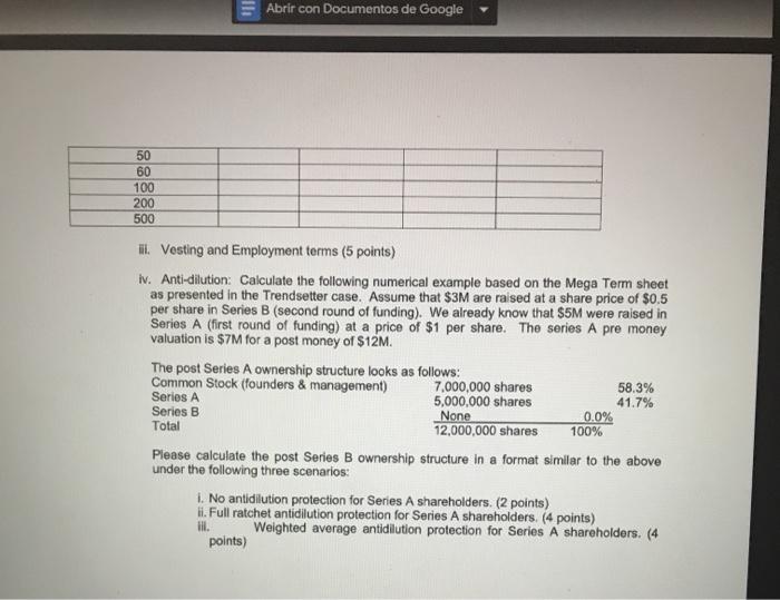will appreciate it and I will give you thumbs Up. https://www.chegg.com/homework-help/questions-and-answers/read-attached-term-sheet-negotiations-case-study-compare-two-term-sheets-provide-detailed--q41735376 5.