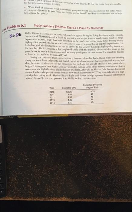 could you please solve case problem 6.1 parts a,b, and c blem