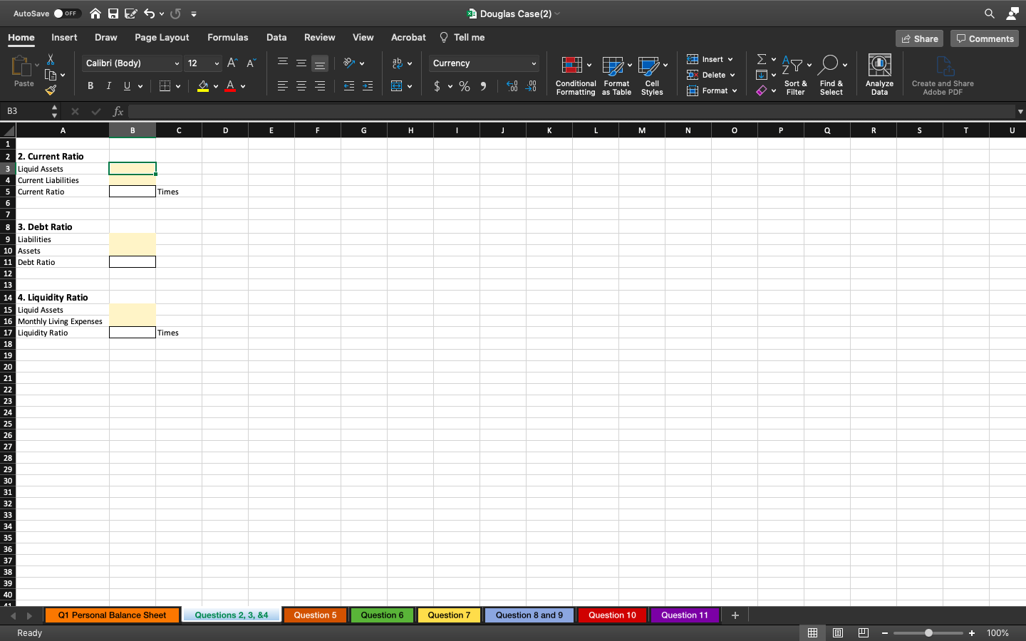 the MS Excel workbook. The workbook includes a worksheet for each requirement