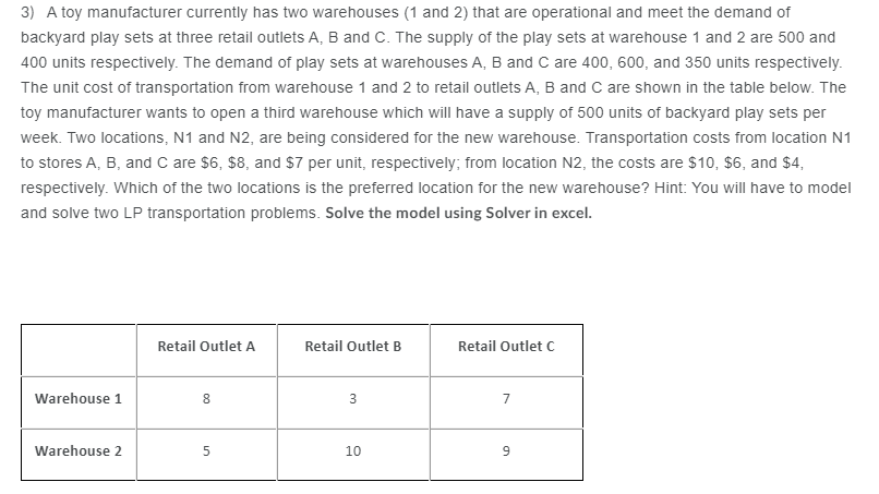 Develop a linear optimization model. Please also post a screenshot of the