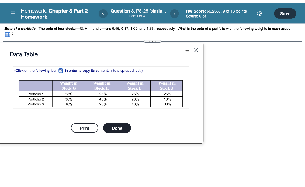  Homework: Chapter 8 Part 2 Homework Question 3, P8-25 (simila... Part