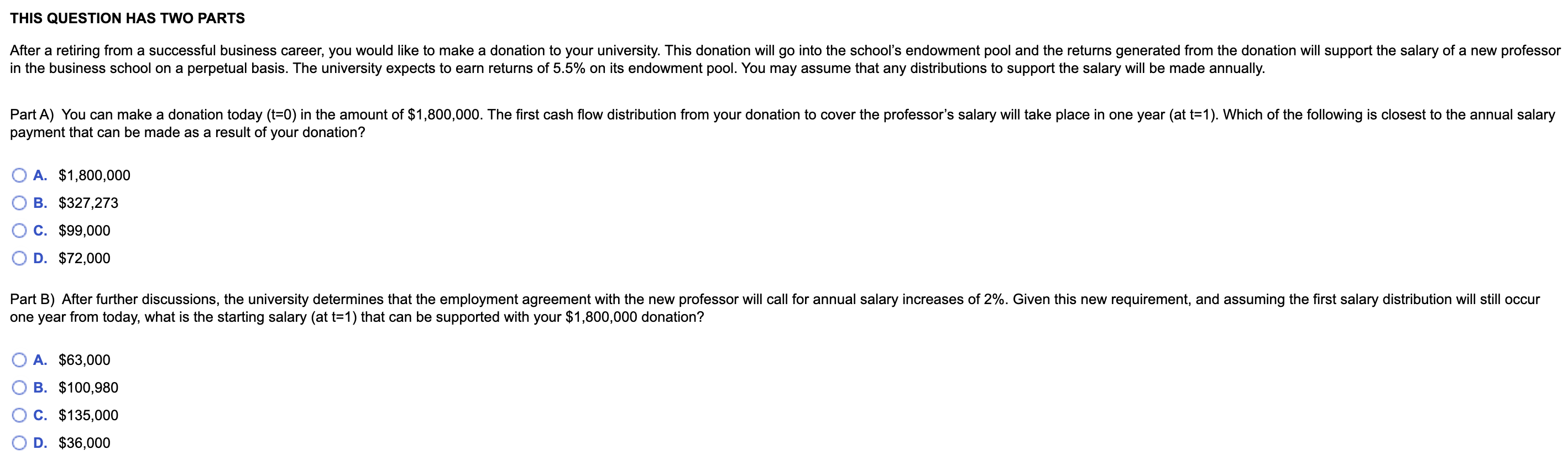  THIS QUESTION HAS TWO PARTS After a retiring from a successful