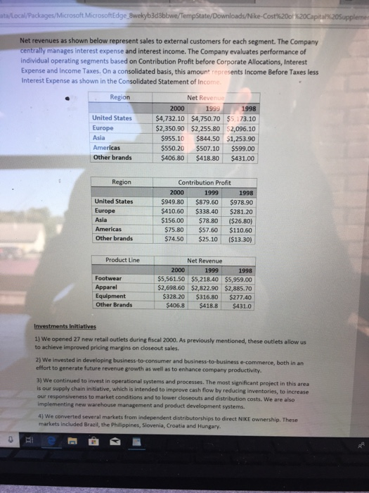 Edge_8wekyb3d8bbwe/TempState/Downloads/Nike-Cost%2001%20Capital205upplem Nike, Inc. Case - Supplemental Information Excerpts from Nike Chairman and