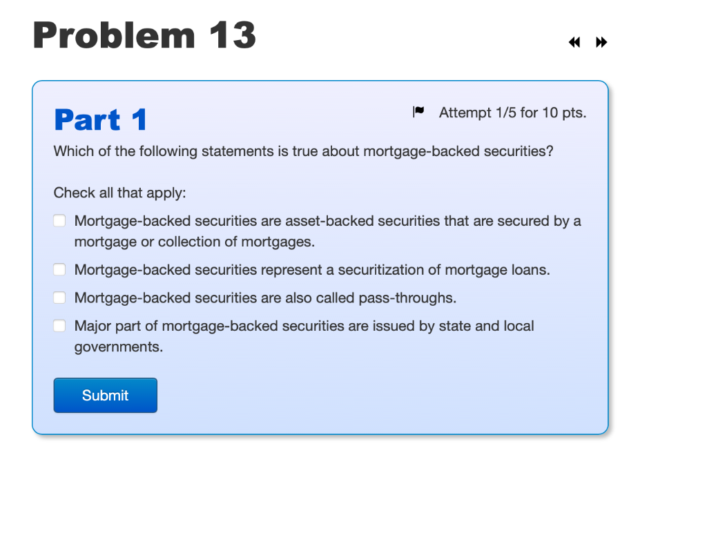  Problem 13 Part 1 Attempt 1/5 for 10 pts. Which of