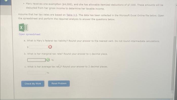 Individuale: Excel Online Structured Activity: Persional taxes Mary Jarvis is a single
