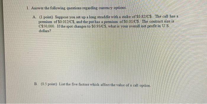show all work using formulas, please and thankyou. 1. Answer the following