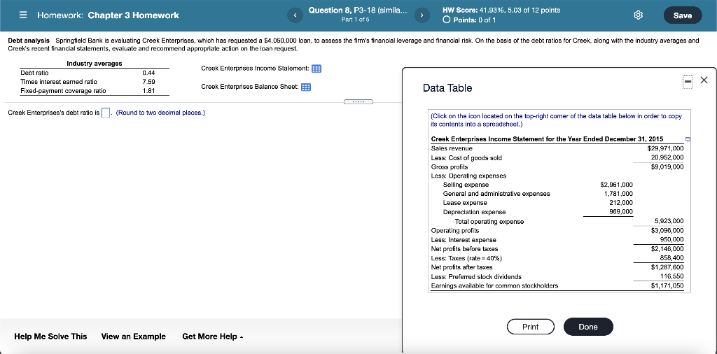 E Homework: Chapter 3 Homework Question 8, P3-18 (simila... Part 1