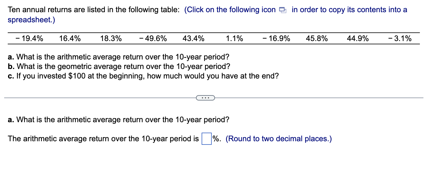 For b it needs to be rounded four decimal places Ten annual