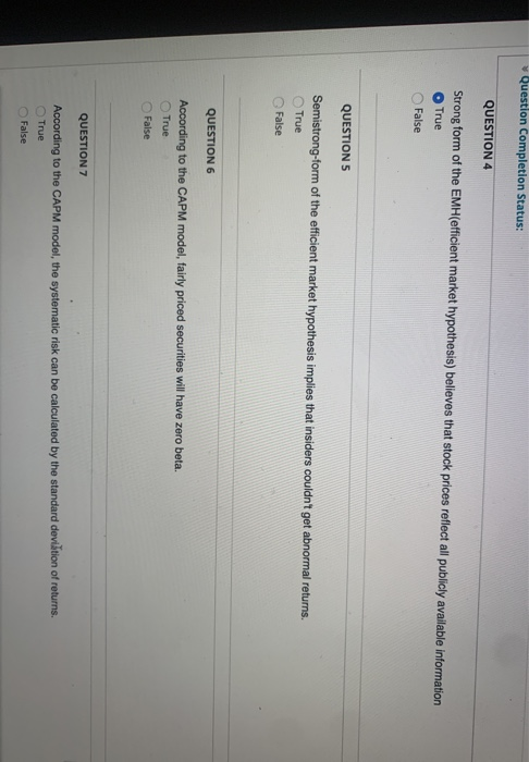 please answee all Question Completion Status: QUESTION 4 Strong form of the