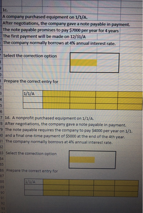 box and prepare the correct journal entry. Option A Option B 0.04
