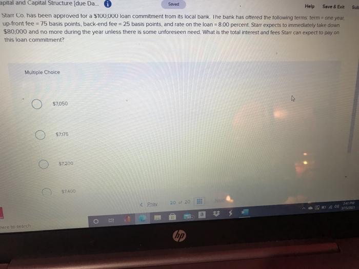  Sut apital and Capital Structure (due Da... Saved Help Save &