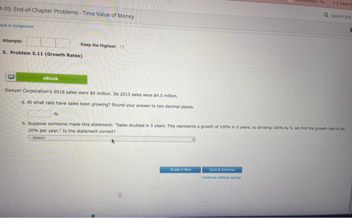  to. Minbox h 05: End-of-Chapter Problems - Time Value of Money