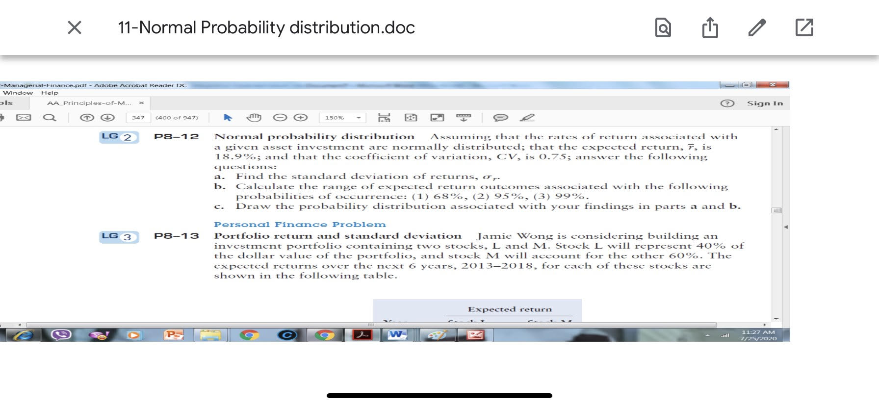 just the first question 11-Normal Probability distribution.doc -par - Adobe Acrobat Reader