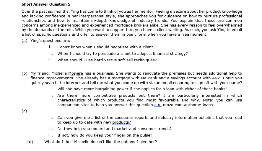  Hello. This's completely a single question. Short Answer Question 5 Over