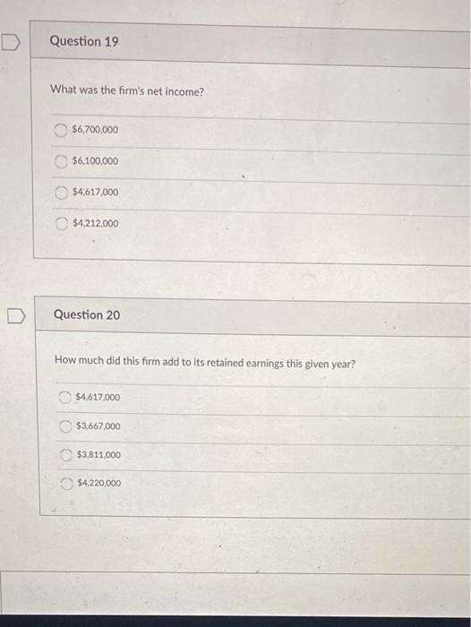 income statement: Sales/Revenue $15,500,000 Costs of Goods Sold $4,100,000 SG&A $2,100,000 Depreciation