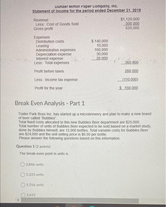 you to analyze Dunder Mifflin Paper Company, Inc.'s Financial Statements below. by