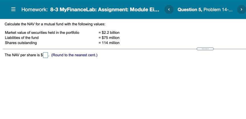  E Homework: 8-3 MyFinanceLab: Assignment: Module Ei...