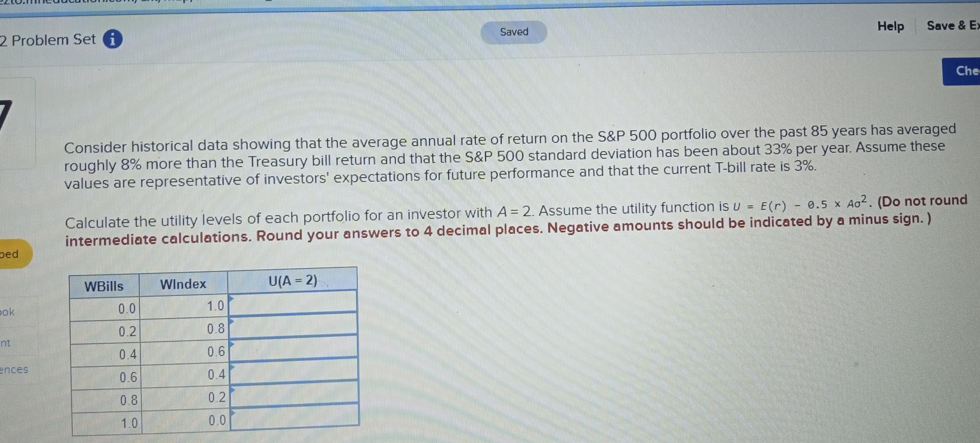 2 Problem Set i Saved Help Save & Ex Che Consider
