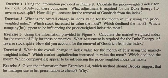  Exercise 1 Using the information provided in Figure 8. Calculate the