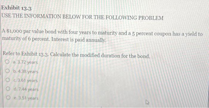  Exhibit 13.3 USE THE INFORMATION BELOW FOR THE FOLLOWING PROBLEM A