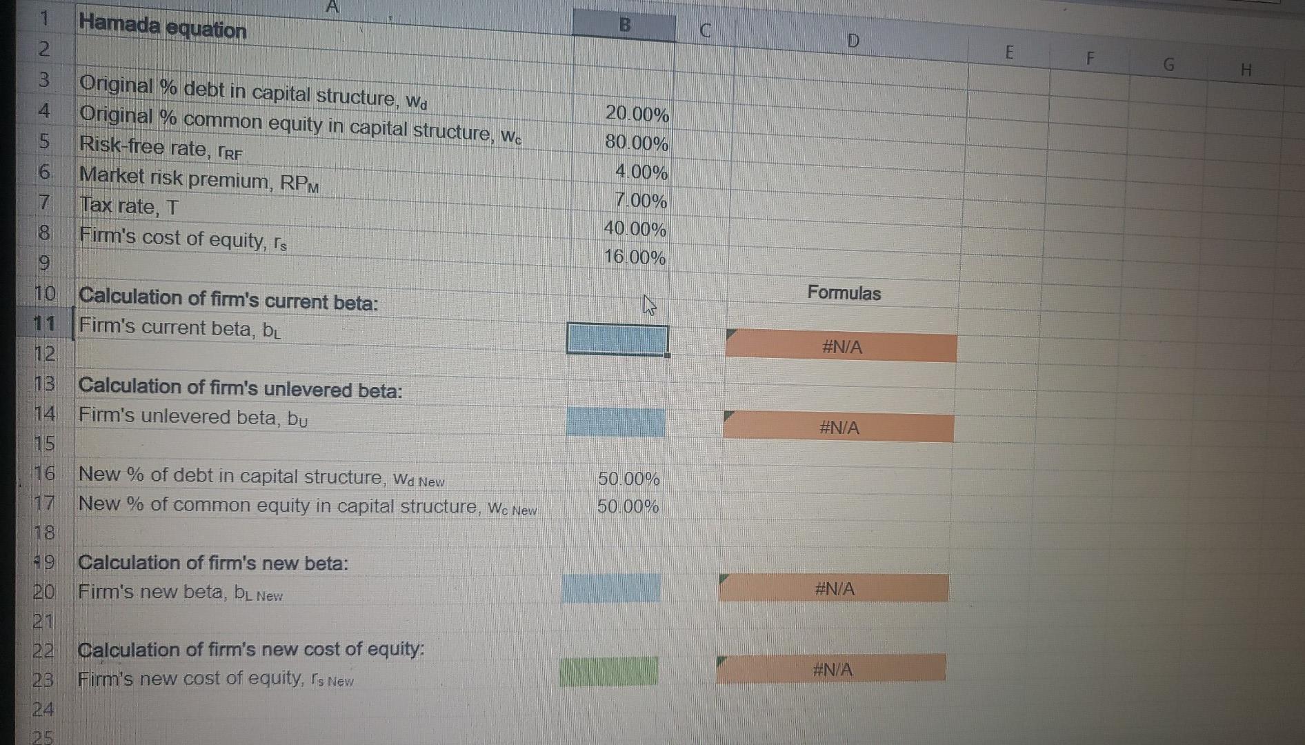 trying to establish its optimal capital structure. Its current capital structure consists