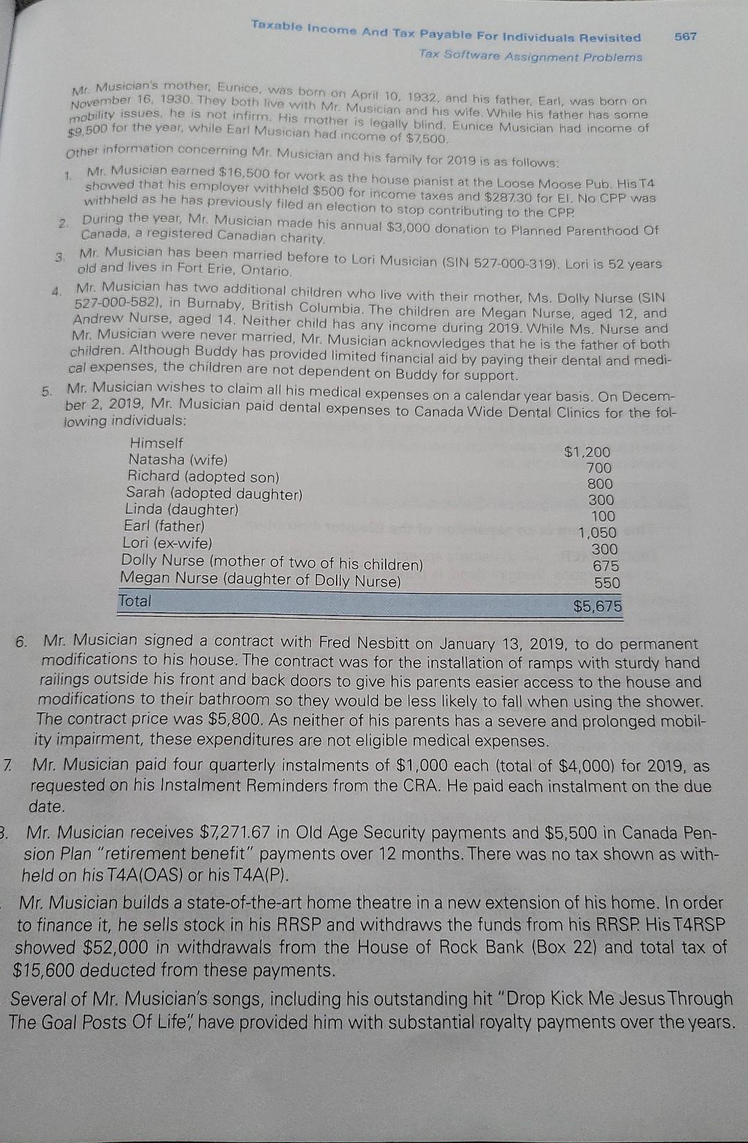 This problem is an expansion of the Chapter 4 problem. DISCLAIMER: All