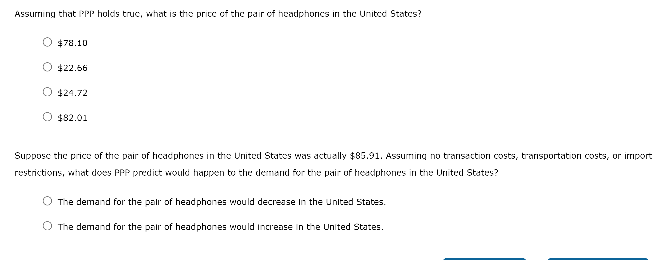 adjusts so that the price of an identical good is the same