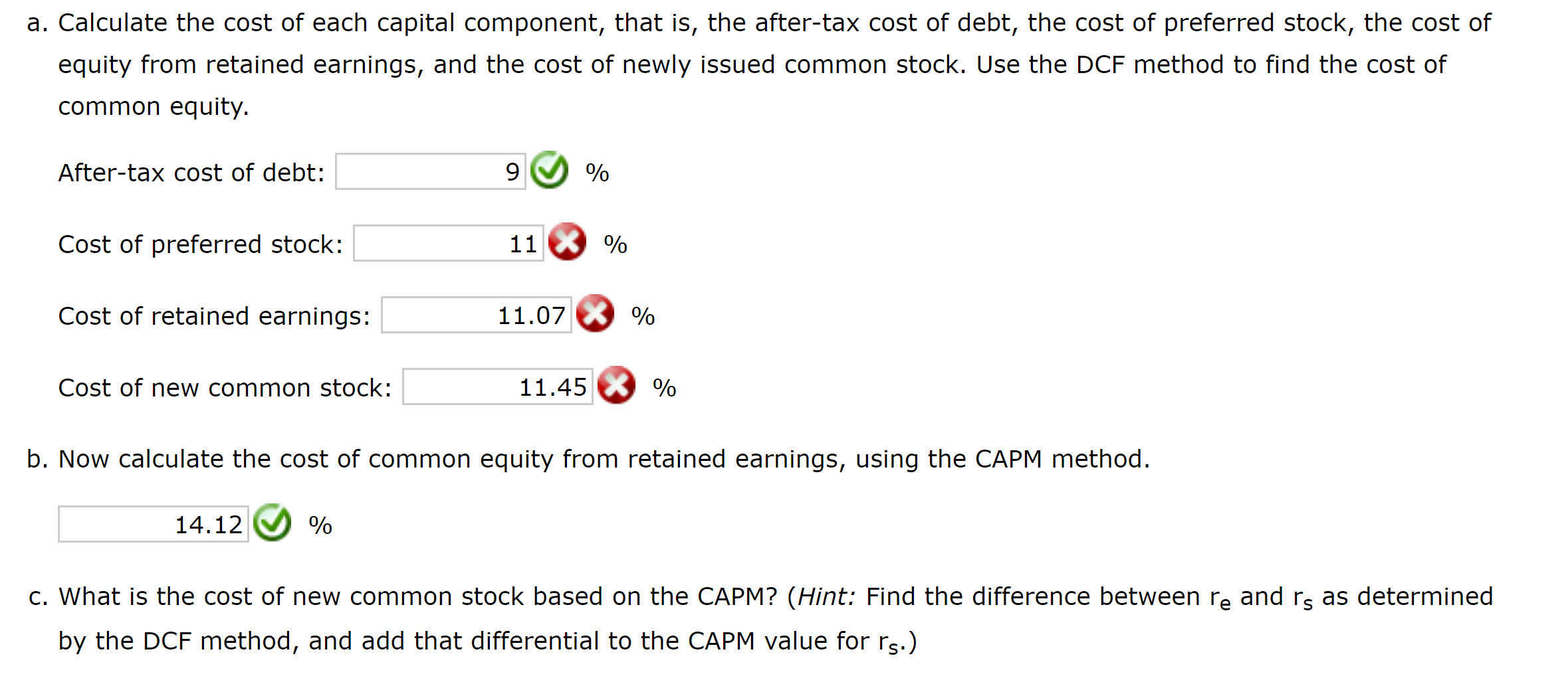 Computer Company (in thousands of dollars): a flotation cost of 9% would