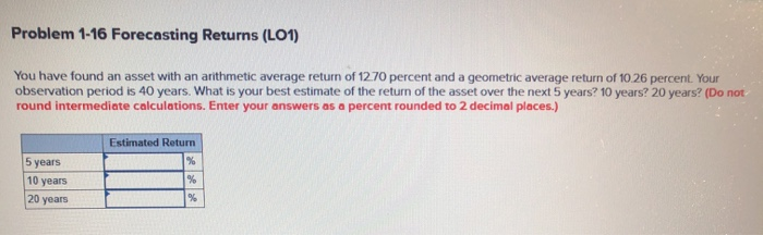 had the following year-end prices and dividends: Year Dividend 1 2 Price