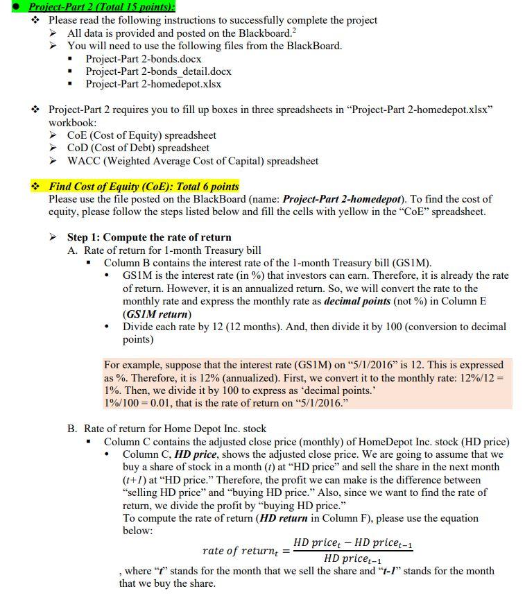 a completed Table All bonds issued by HomeDepot Inc. Project-Part 2 (Total