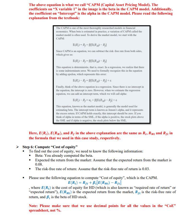 CoE (Cost of Equity) spreadsheet CoD( Cost of Debt) spreadsheet WACC (Weighted