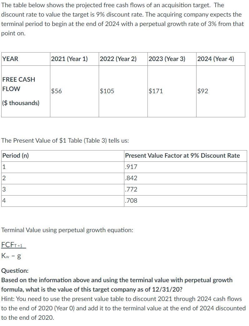Explain calculations in detail so i can learn. The table below shows